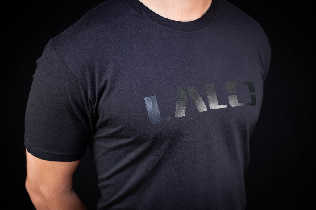 LALO Shadow Men's T-Shirt with Black Logo on Black Tee – LALO USA
